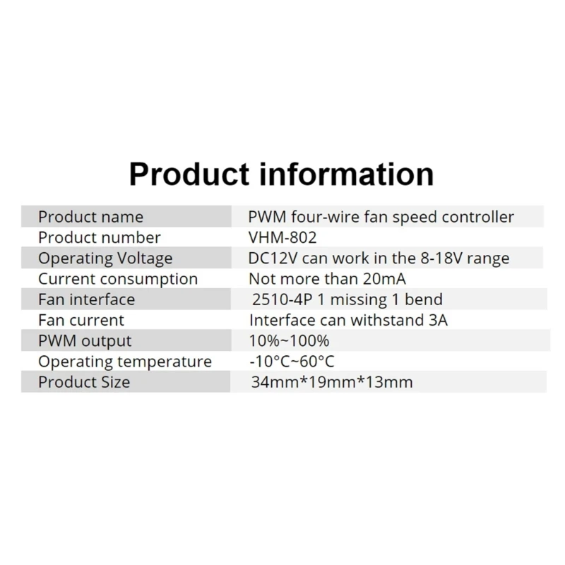 DC12V 4선 PWM PC 팬 속도 컨트롤러 모듈 팬 속도 거버너 드라이버 모듈