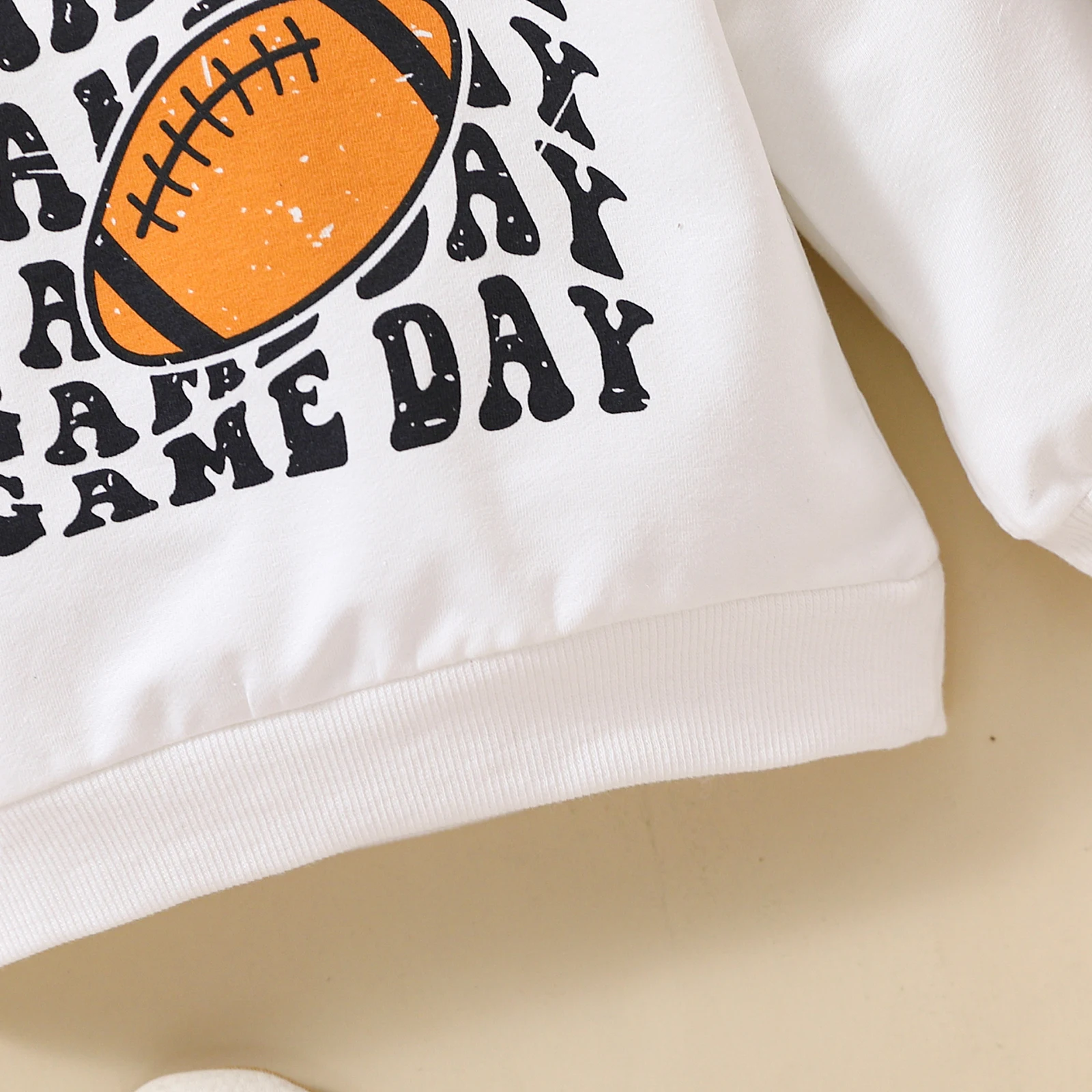 Autumn & Winter Baby Boy Children Clothes Letter &lsquo;Game Day&rsquo; Printed Rugby Long Sleeved T-Shirt