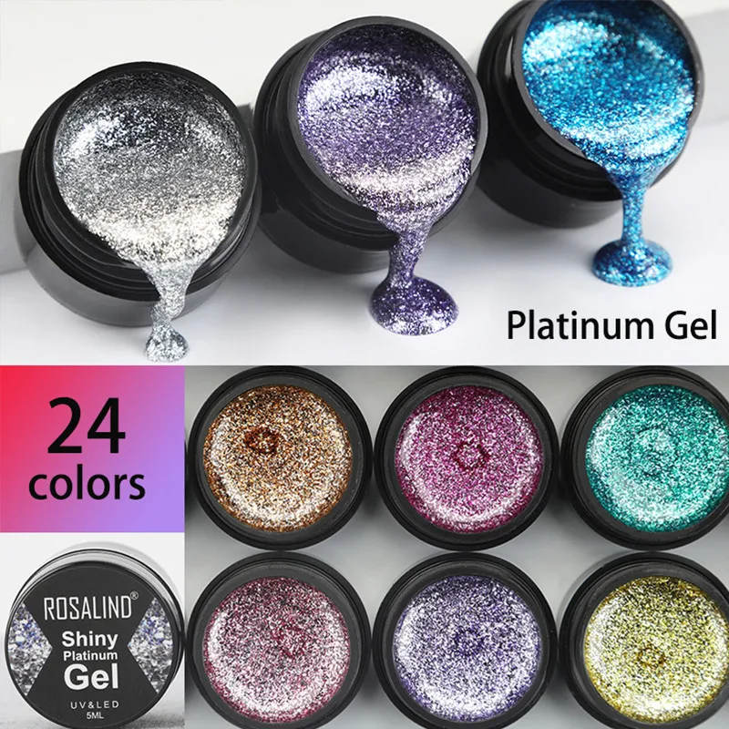 ROSALIND Gel Nail Polish Glitter Paint Hybrid Varnishes Shiny Top Base Coat For Nails Set Semi Permanent For Manicure Nail Art clou beaute gel nail polish semi permanent varnishes hybrid nails gel for nail art summer color transparent jelly nail gel