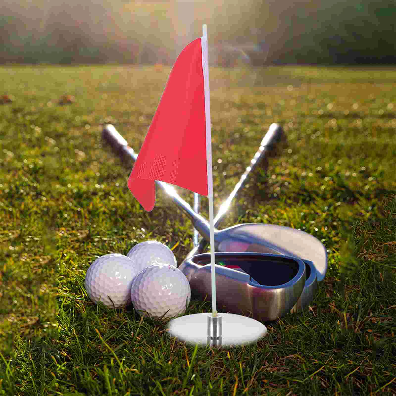 Flag Golf Balls Flagpole Accessories Tray Portable Practice Golfs Targeting Flags Small Golfing Man