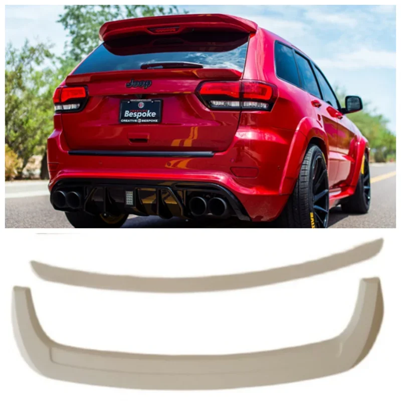 

For Jeep Grand Cherokee 2012 2013 2014 2015 2016 2017 2018 High Quality ABS Paint Rear Trunk Lip Roof Spoiler Splitters