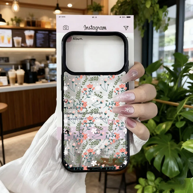 Floral Pink White Clear Shockproof Phone Case – Transparent Hard Cover