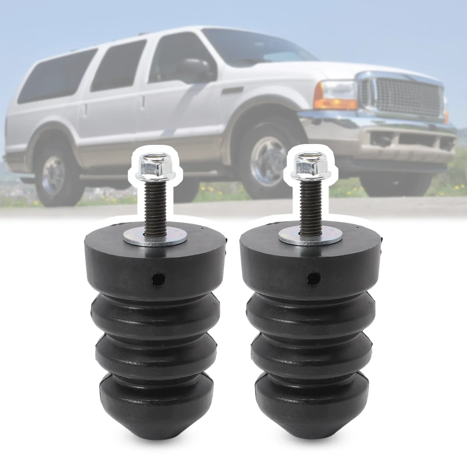 2 PCS Rear Leaf Spring Bumpers Compatible with Ford 2000-2005 Excursion 2005-F250 2005-F350 &lrm;1C3Z47A-A30AA leaf spring travel limiter block