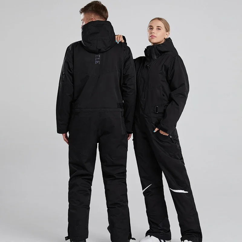 Winter Ski Suit Women Snowboard Jacket Men One-Piece Ski Suit Thickened Warm Overalls Breathable Waterproof Set