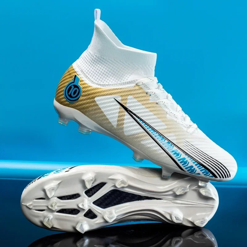 Football Shoes Professional Men Soccer FG/TF Training Cleats Ankle Unisex Outdoor Ultralight