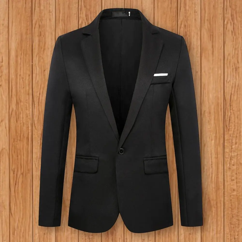 Description Picture 5 of itemFashion High-end Casual Business Men's Blazer One Buckle Turndown Collar Slim Fit Suit Jacket Spring Korean Design Blazers Coats