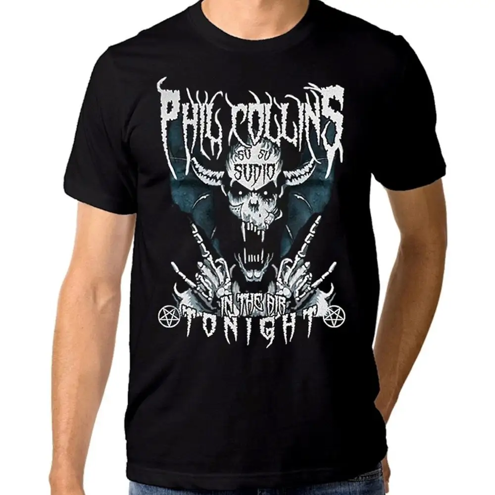 Металлическая смешная футболка с Филом Коллинз в воздухе Сегодняшняя ночь смерти размеры Dmm 207