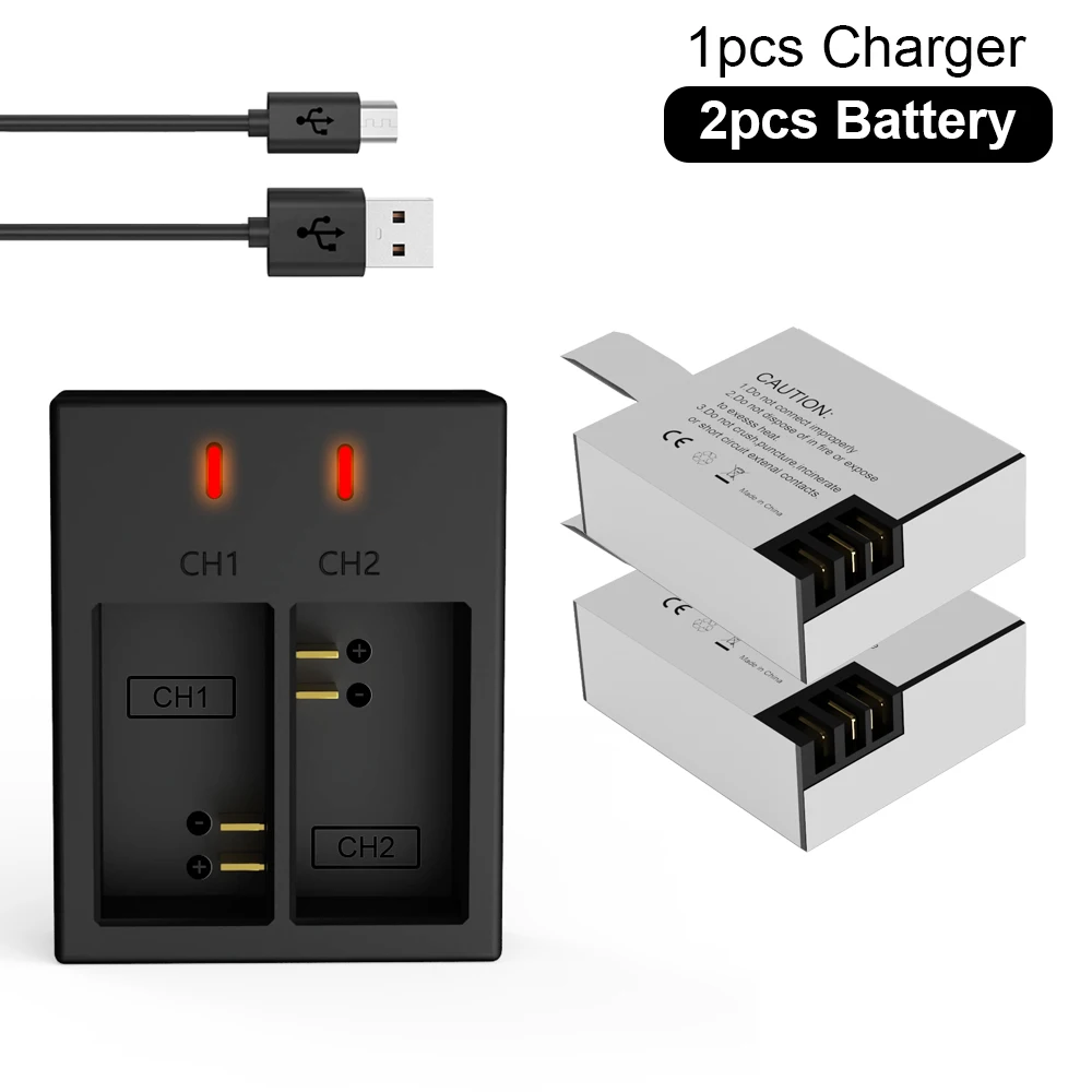 Palo Pg1050Mah Action Batterie Per Foto/Videocamera Per Eken H9 H9R H3 H3R H8Pro H8R Sj4000 Sjcam Sj5000 M10 Sj5000X Batterie Ricaricabili