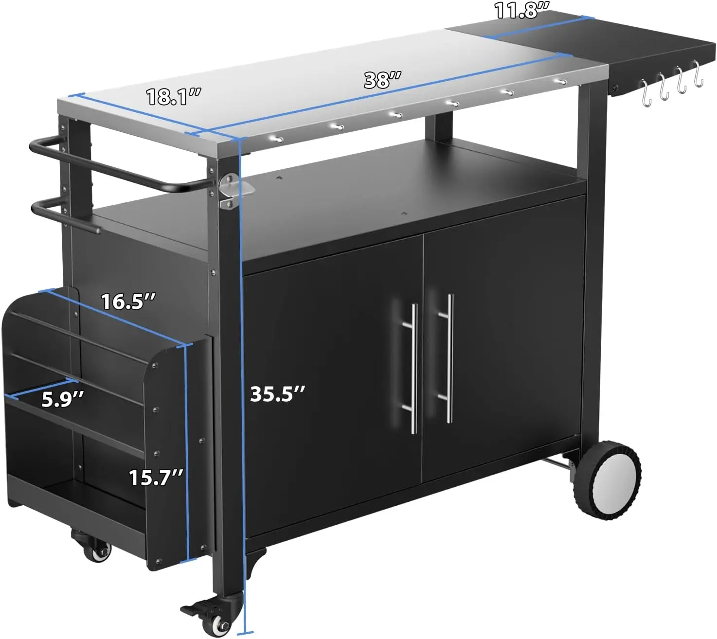 Outdoor Grill Cart with Storage 5