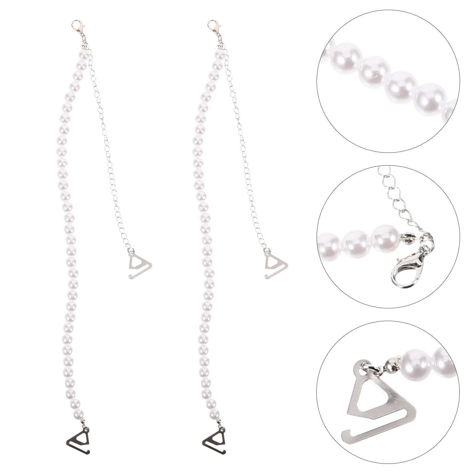 

Pair Adjustable Shoulder Straps Pearl Bra Straps Replacement Underwear Strings Invisible Non Skid Bra Belt Bra Tops