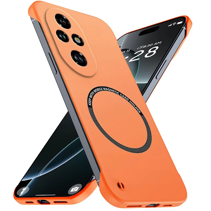 Magnetic Slim for Honor 200 Pro Frameless Phone Cases Matte Anti-Scratch Hard Cover Honor200 200Pro Borderless Shockproof Armor
