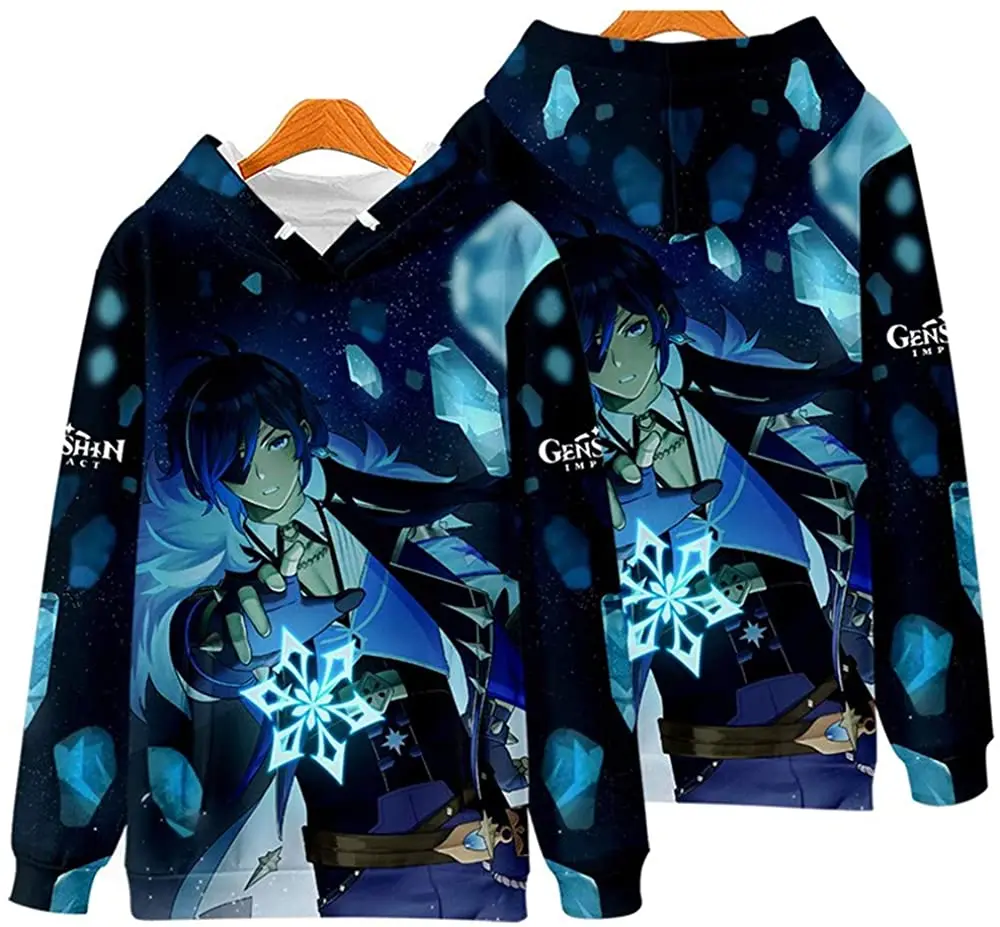 

Genshin Impact Hoodie 2021 Hot Game Unisex Long Sleeve Women Men's Hoodie Harajuku Streetwear 3D Clothes Plus Size