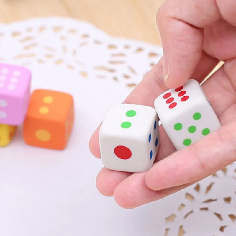 Cute 3 Pcs/set Novelty Dice Shaped Erasers 3D Candy Color Rubber Toy Kawaii Stationery School Office Supplies creative - 3