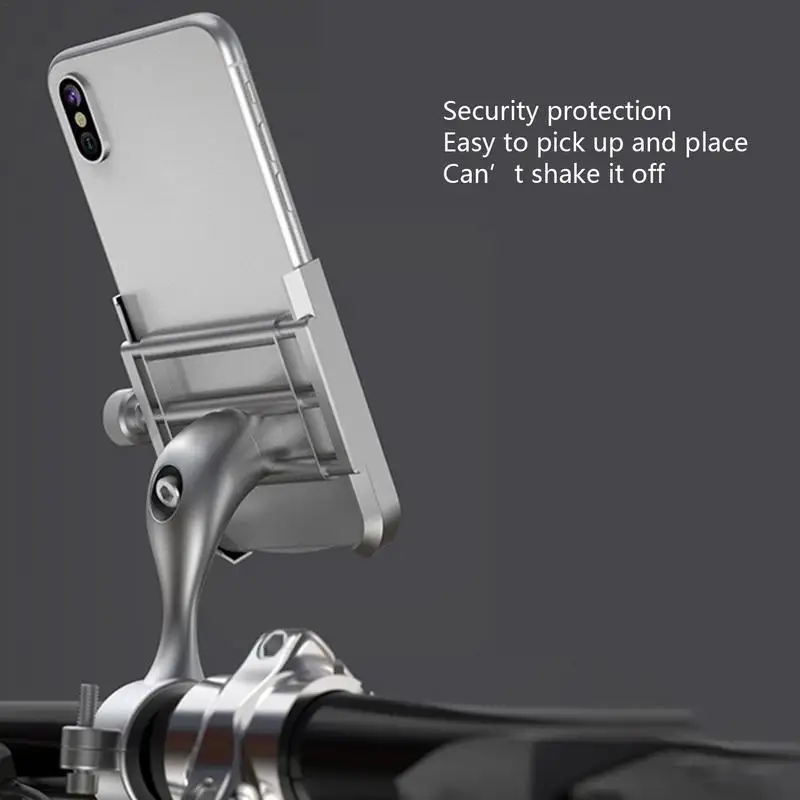 Bike Phone Holder Aluminum Motorcycle Phone Mount with 360-Degree Rotation Scooter Bicycle Handlebar Phone Clip Cell phone Stand