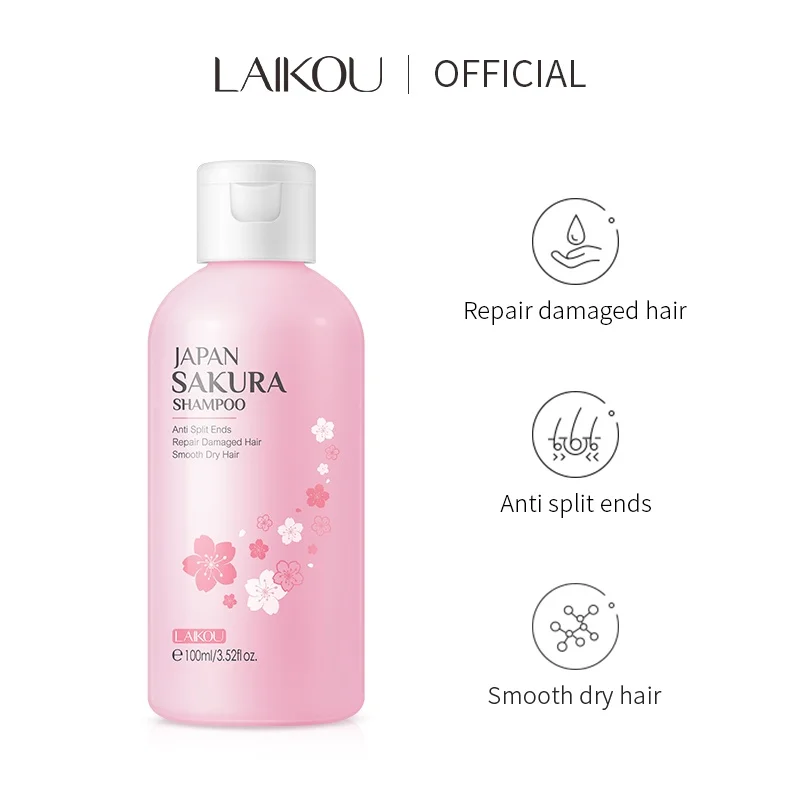 LAIKOU Japan Sakura Shampoo Repair Anti Split Ends Smooth Dry Hair 100ml