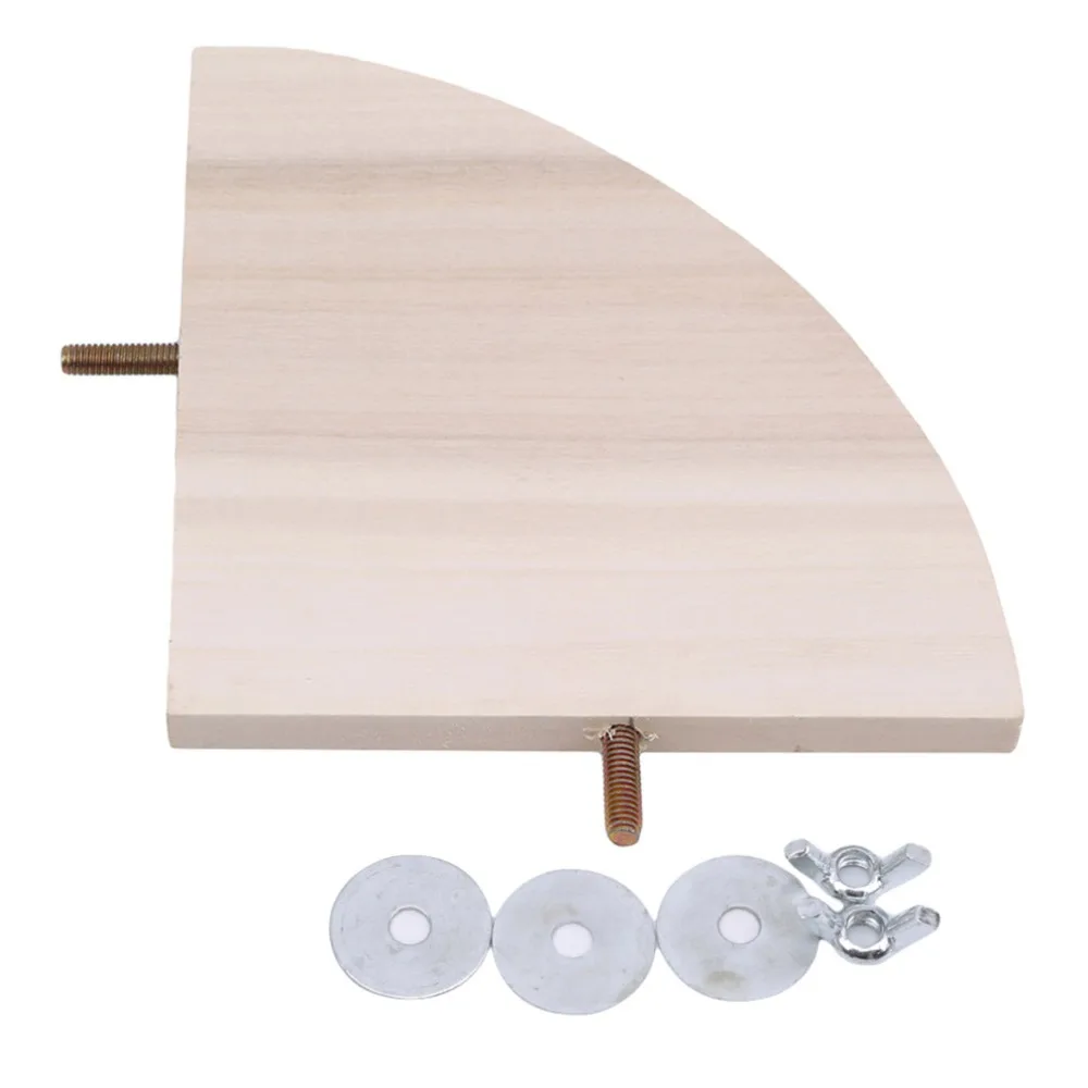 Bird Perch Stand Fan-shaped Wooden Rack for Bird Cage Small Animal