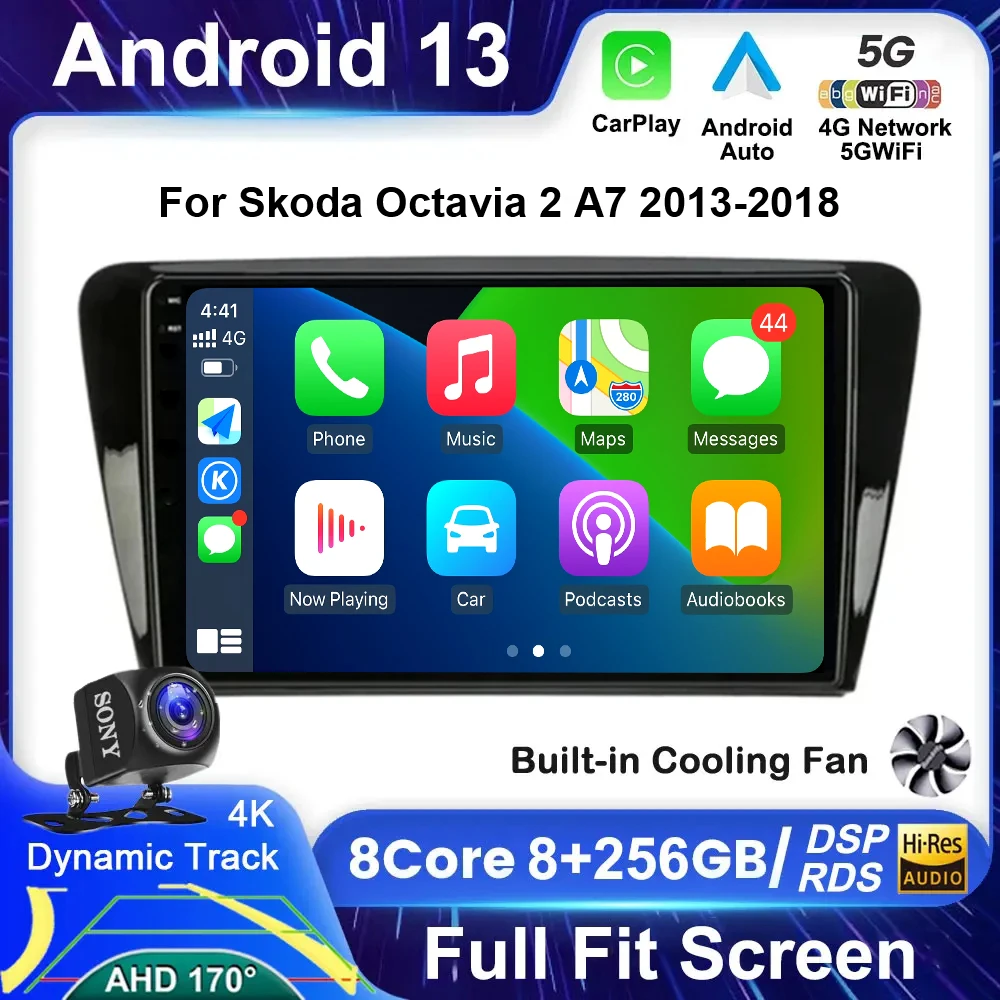 

Android 13 Wireless CarPlay Android Auto Radio for SKODA Octavia 3 A7 2013 2014 - 2018 4G Car Multimedia GPS Navigation No 2din