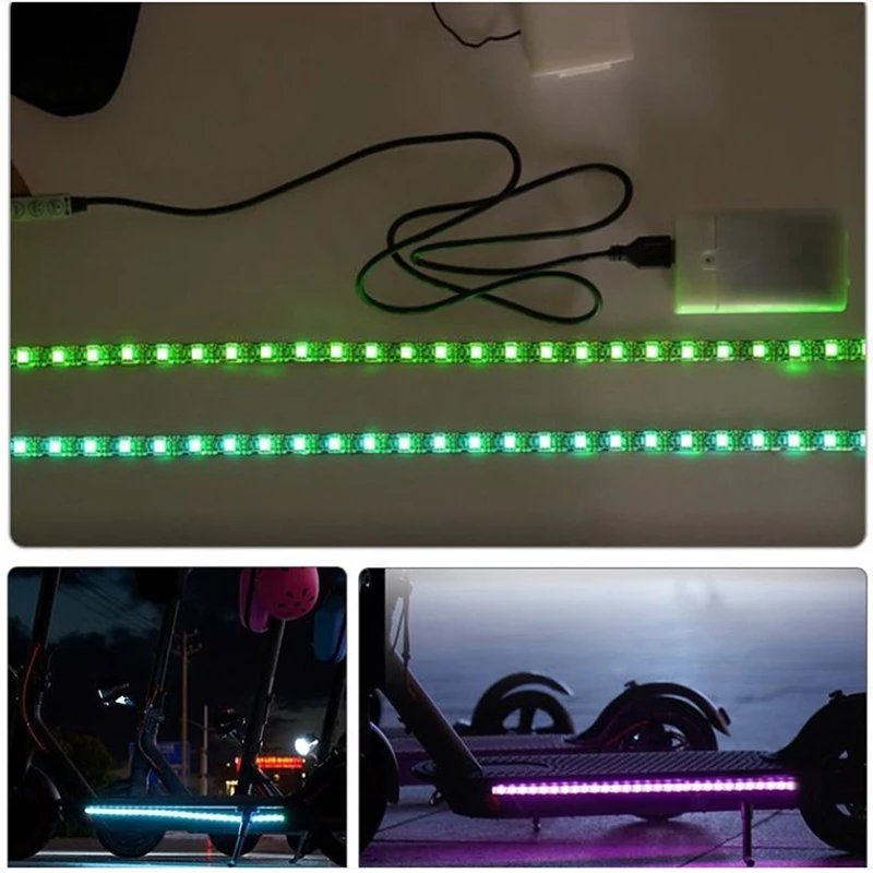 LED Strip Light Electric Scooter Accessories Scooter Accessories Scooter LED Strip 1 Set Waterproof LED Strip Flashlight Bar Lamp For Xiaomi M365 Electric Scooter Skateboard Night Chassis Light