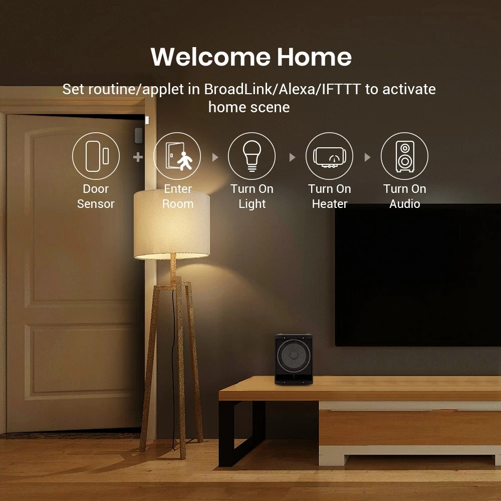 Broadlink DS4 Smart S3 Door Sensor  Open / Closed Detectors Smart Life Compatible With Alexa 3