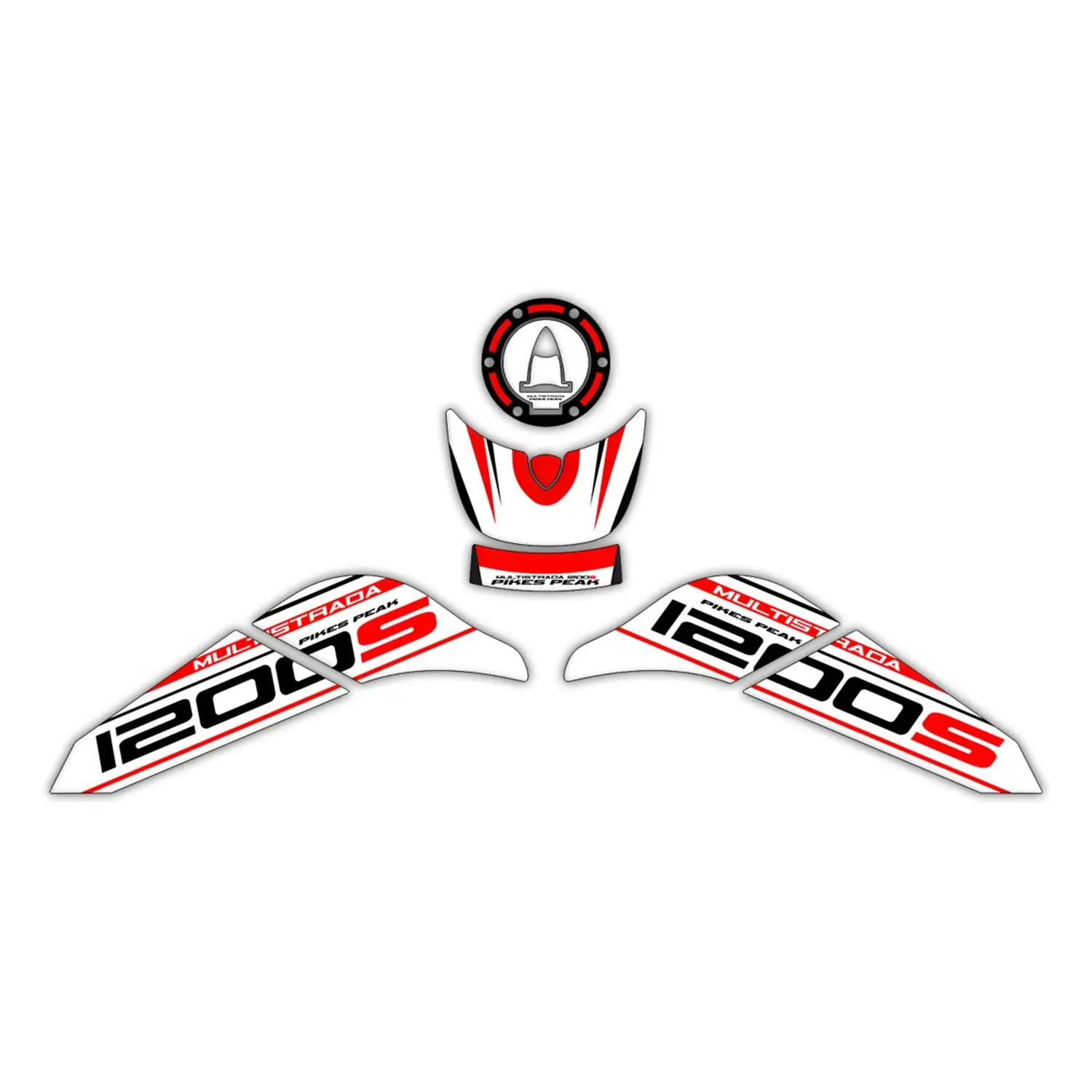 

GP Kompozit For Multistrada 1200 S 2015-2018 Compatible Tank Pad Set Sticker Motorcycle Designing Accessory