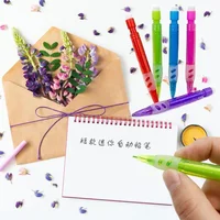 Mini Pocket Pen Short Push-out Core 0.7MM Mechanical Pen Transparent Color MBS Plastic Activity Pencil Kawaii Stationery 2