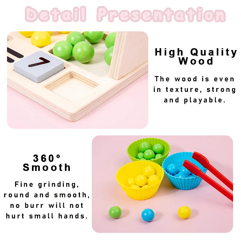 知育玩具 saint.mm1 Montessori Math Toys Clip Bead Game Number Arithmetic Color