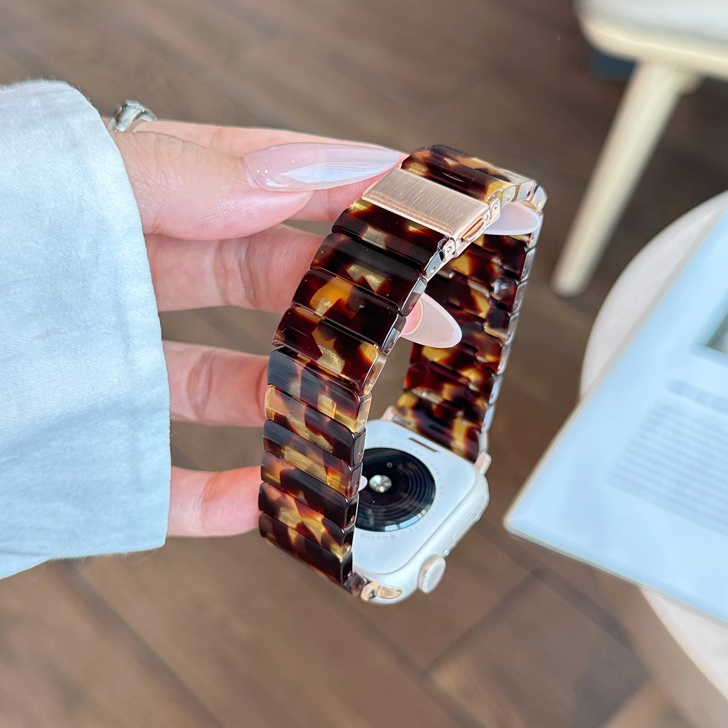 Customizable Resin Watch Strap with Butterfly Buckle - Universal Fit