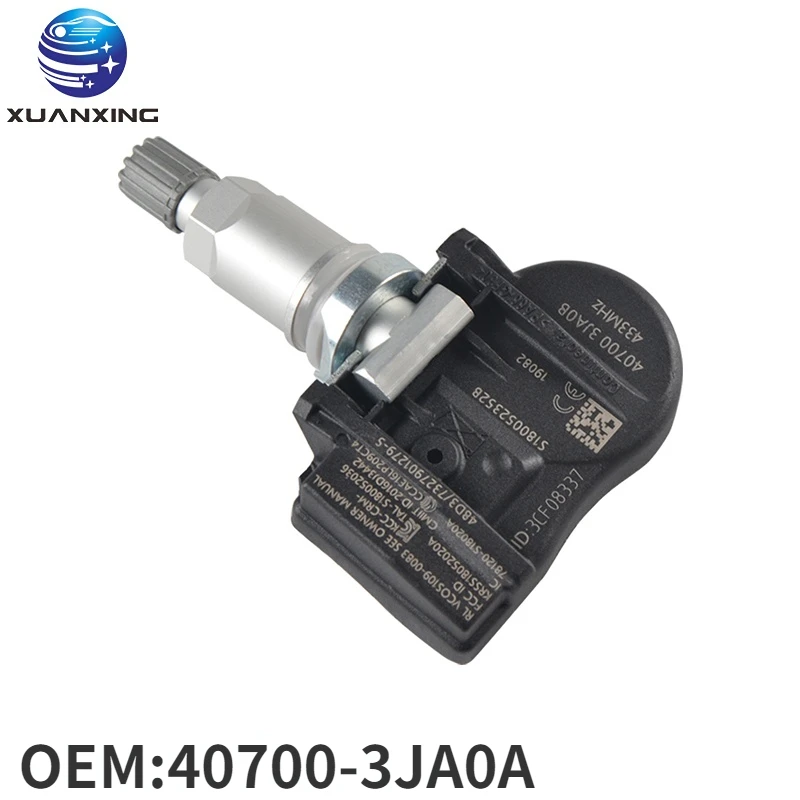40700-3Ja0A Tpms Tire Pressure Sensor Monitoring System 433Mhz For Nissan Altima Murano Pathfinder S1800052352B