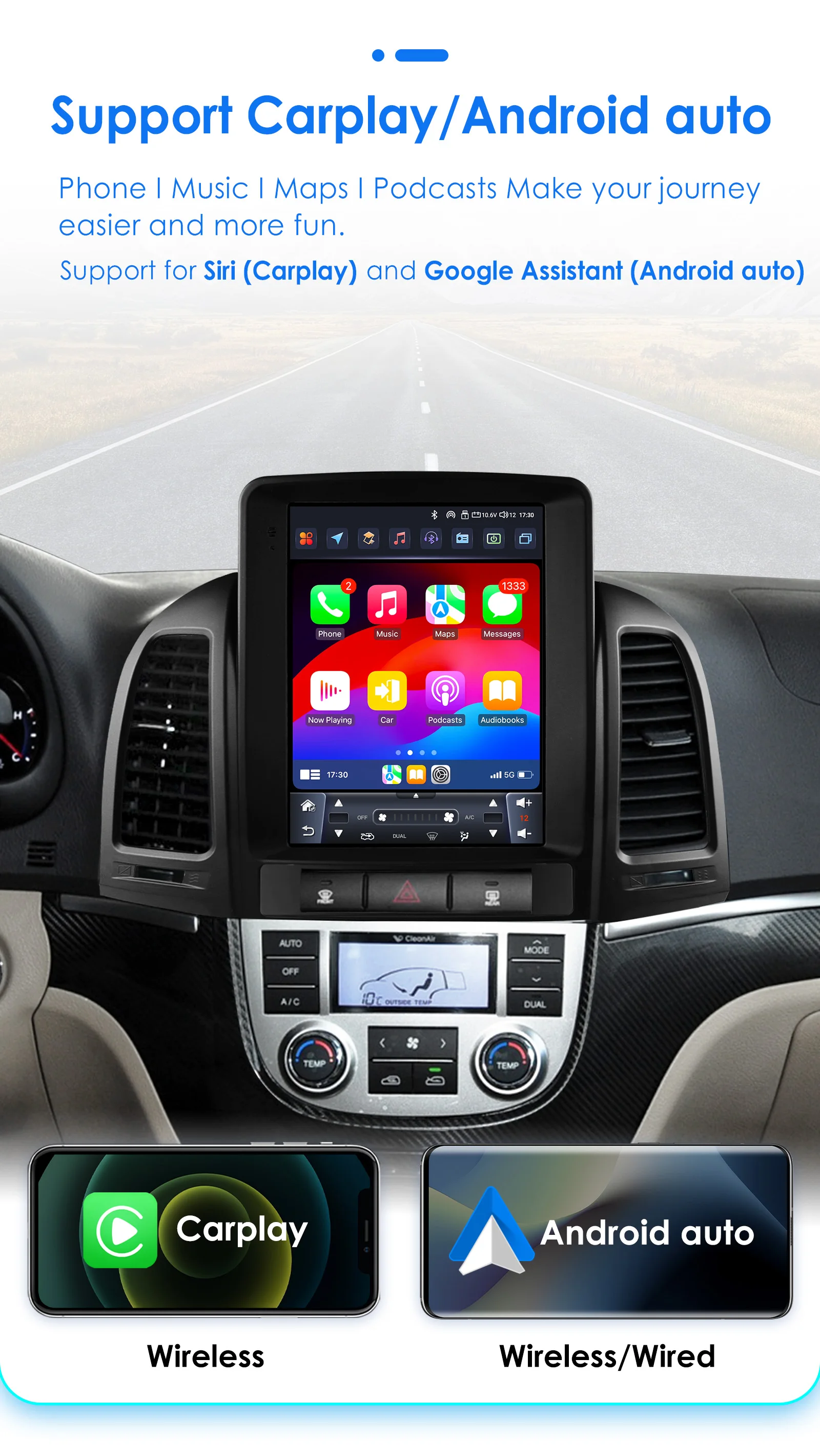 Hizpo 8Core 9,7 Zoll Autoelektronikgeräte für Hyundai Santa Fe 2 2006 - 2012 2-DIN-Headunit Carplay Radio Multimedia GPS WIFI – Detail 11