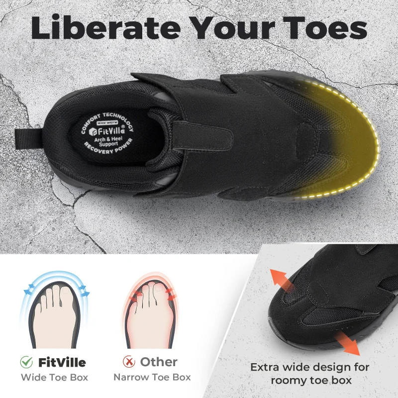 Scarpe Uomo Pianta Larga per Arco Plantare e fascite Plantare Scarpe da Passeggio Slip-on con Cuscino d'Aria da Donna Scarpe da Uomo per Anziani con Piedi Gonfi,Darkgrey,45 EU