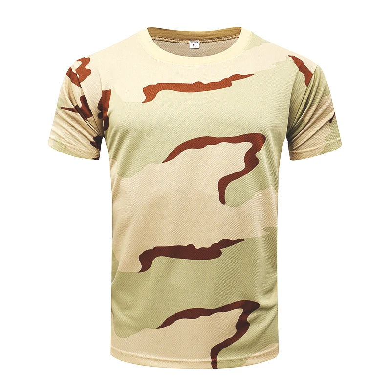 Sport T Shirt Men Tactical T-shirt Summer Camouflage Quick Dry Short Sleeve O Neck T Shirt