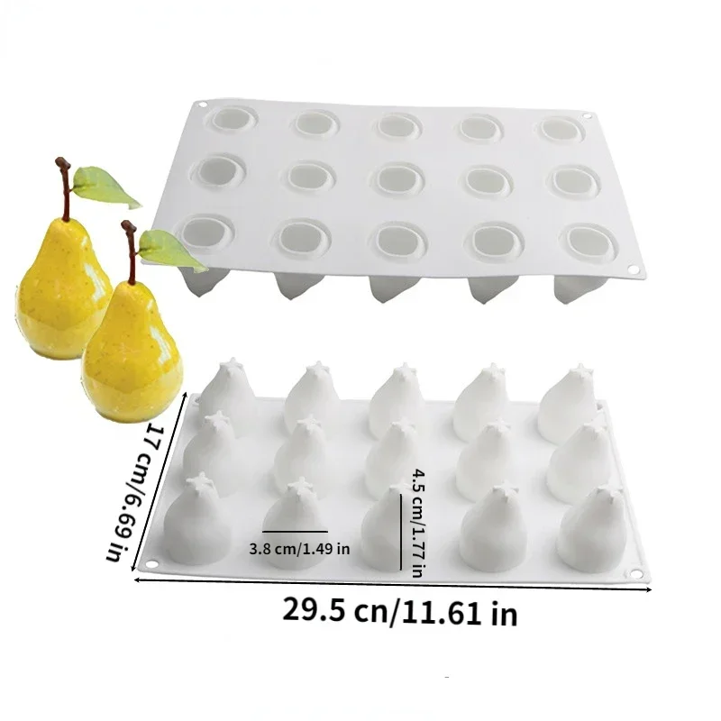 8/15 Holes Pear Shape Silicone Cake Mold Mousse Dessert Mould Fruit Ice  Cream Chocolate Pastry Molds Bakeware Tool AliExpress 15