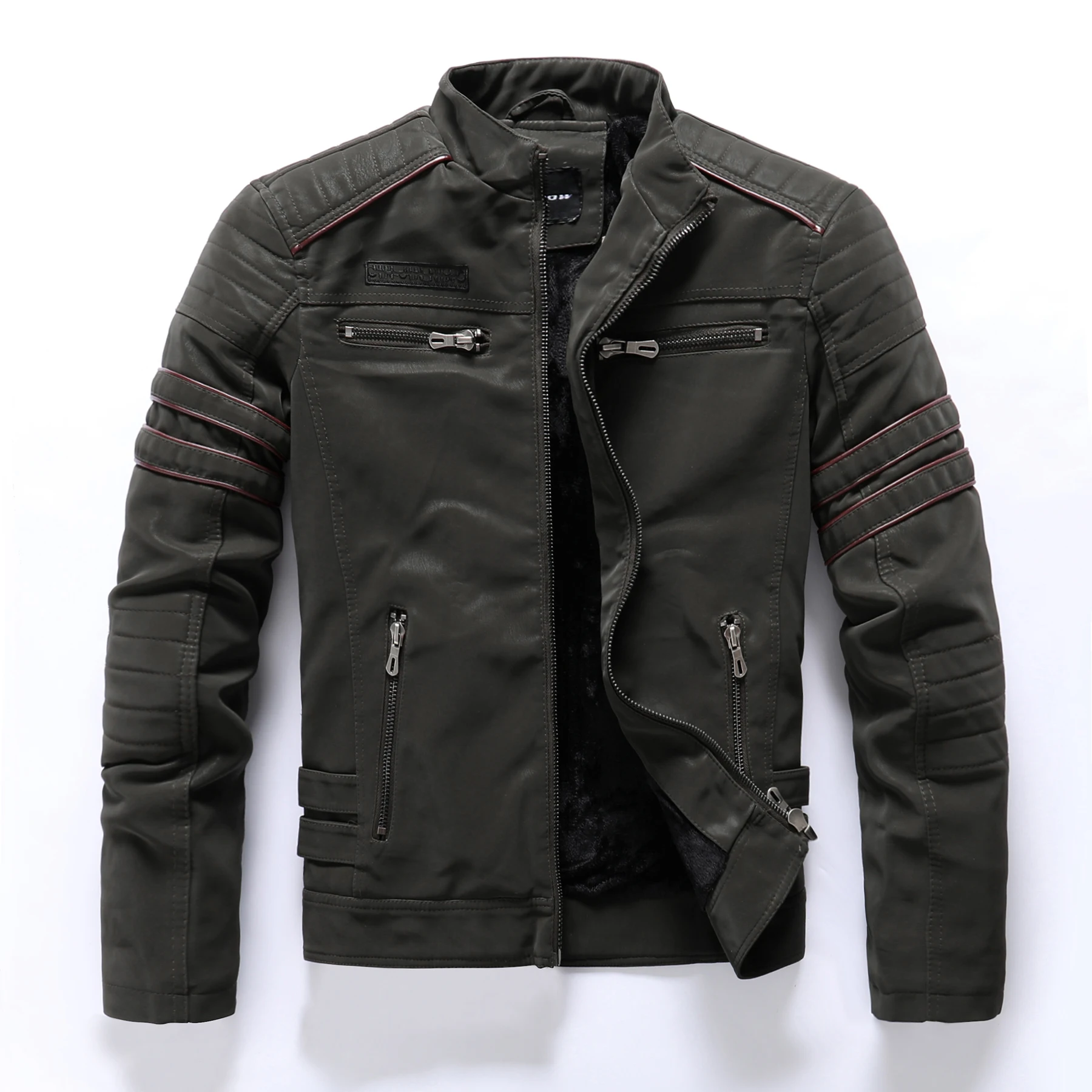 Men Coat Winter Leather Jacket Genuine Men's Clothing Casual Jackets Coats Faux Leather Vintage Biker Jacket Men Windproof - 2