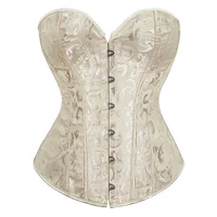 Corset sexy pour femme, imprimé noir, style gothique, avec ceinture amincissante et serre-taille, à lacets, grandes tailles S-XXL 6
