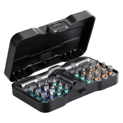 Kit de tournevis rotatifs, 24 pièces, jeu de tournevis à cliquet multifonctionnel avec poignée détachable, outils d'atelier mécaniques 