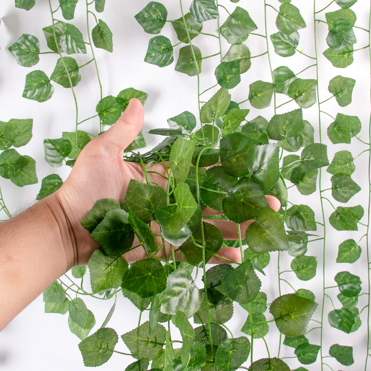 2M Lange Kunstmatige Planten Groene Klimop Bladeren Kunstmatige Druif Wijnstok Parthenocissus Gebladerte Bladeren Thuis Bruiloft Bar Decoratie, sectie