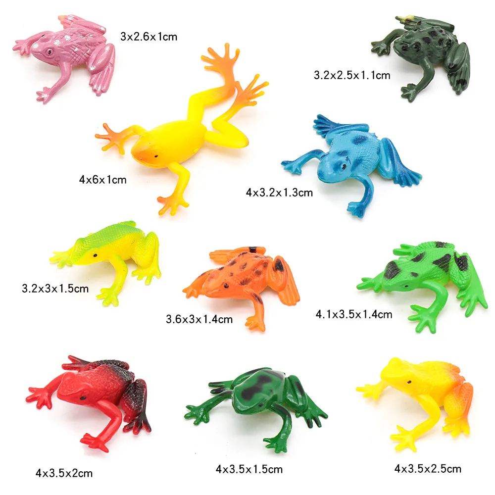 10 Pcs Mini Simulation Frog Toy Rubber Frog Toy Animal Model Mini