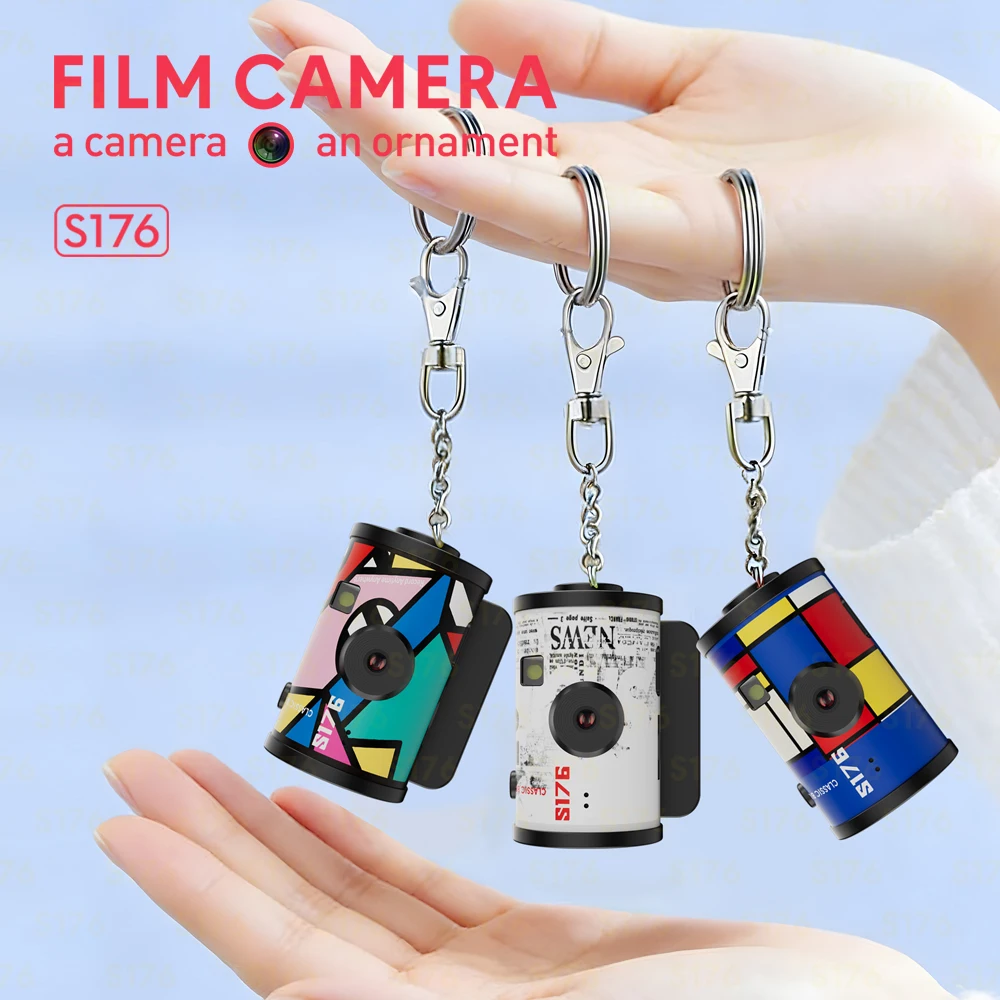 S176 빈티지 미니 디지털 카메라 1080P HD 비디오 캠코더 1.47인치 IPS 스크린 레트로 필름 필터 휴대용 포켓 카메라