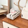 Cute Bow Flip Cover Tissue Box Kawaii Wet Wipes Case Car Home Hanging Bag Paper Holder Napkin Storage Container Paper Organizer 5