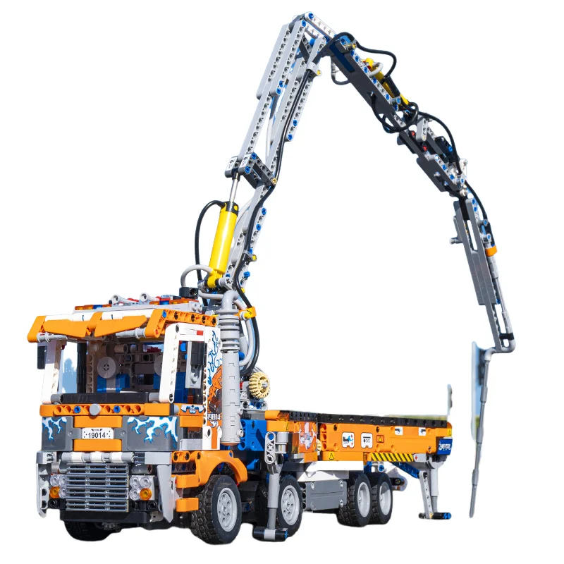 

Assembling Building Blocks Concrete Pump Truck Model Difficult Adult Assembly Collection Ornaments Children Toys Birthday Gifts