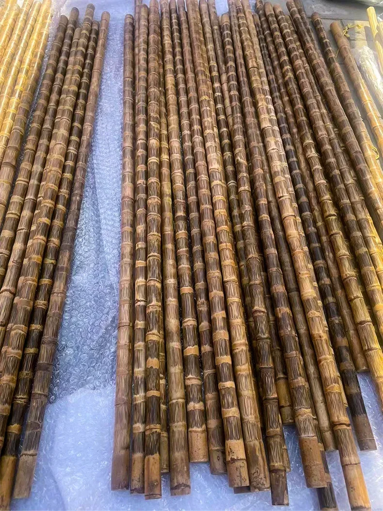 Dragon Blood Golden Silk Bamboo Purely Hand-polished Solid Martial Arts Bamboo Stick Walking Stick wooden martial arts stick