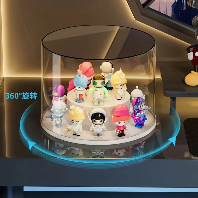 Vetrina Rotante Manuale Innovativo Supporto Acrilico Da Tavolo Trasparente Organizzatore Antipolvere Per La Collezione Lego Office Decor