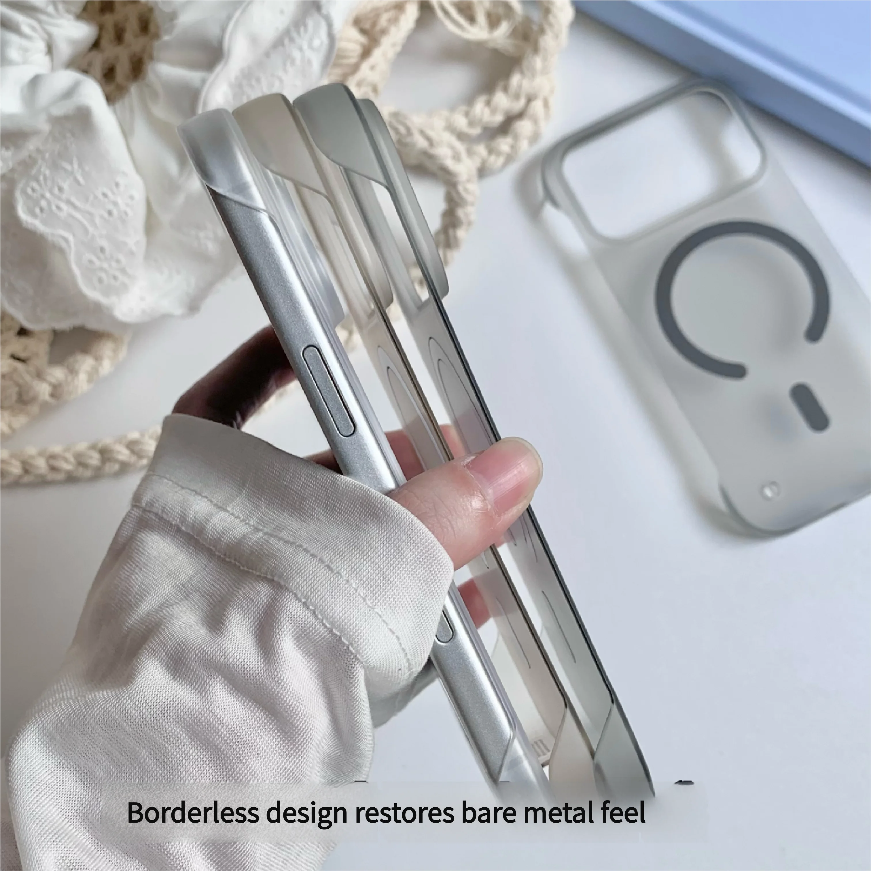 Ultra Thin Borderless MagSafe Phone Case For iPhon...