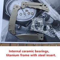JUFULE New Spartan Blade Folder Knife Plague Doctor / Monkey Titanium D2 Mark MagnaCut Ceramic Bearings Camping Hunting EDC Tool 2