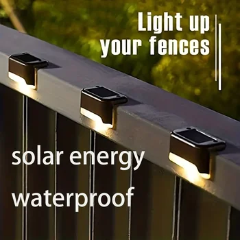 4PCS Solar LED Ladder Lights – Waterproof, Durable, Energy-Saving Outdoor Step & Fence Lighting 1