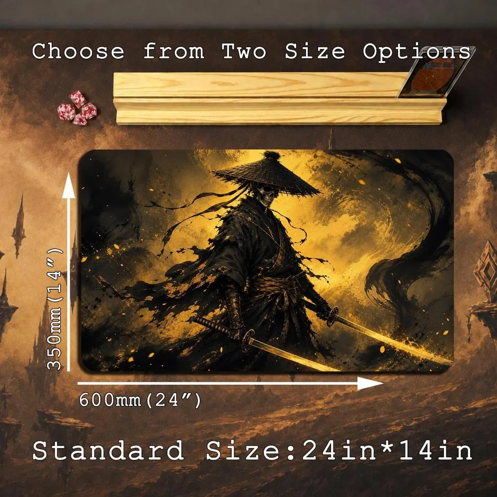 Shadow Samurai Gothic Gaming Playmat – Dark Fantasy Desk Accessory