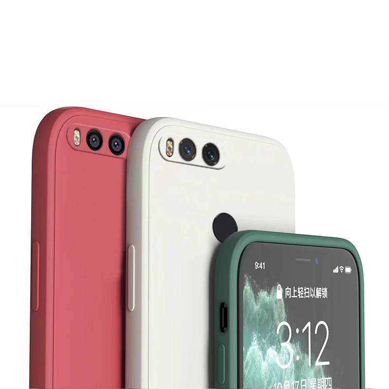 Enhanced Liquid Silicone Case with Camera Protection - Straight Edge Back Cover