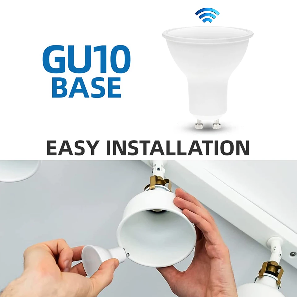 GU10 레이더 전구, 자동 ON OFF 모션 센서 적외선 감지 LED 램프, 파티오 베란다 계단용, 12W, 9W, 6W, 3W, 220V, 4 개