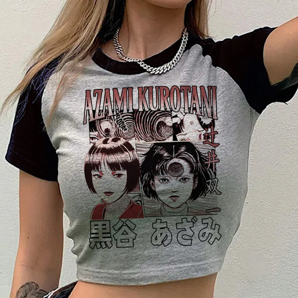 Junji Ito Shintaro Kago Tomie Crop Top Teen Party Meme Emo Japanisches T-Shirt Meme Japanisch Japan Dollette – Detail 7