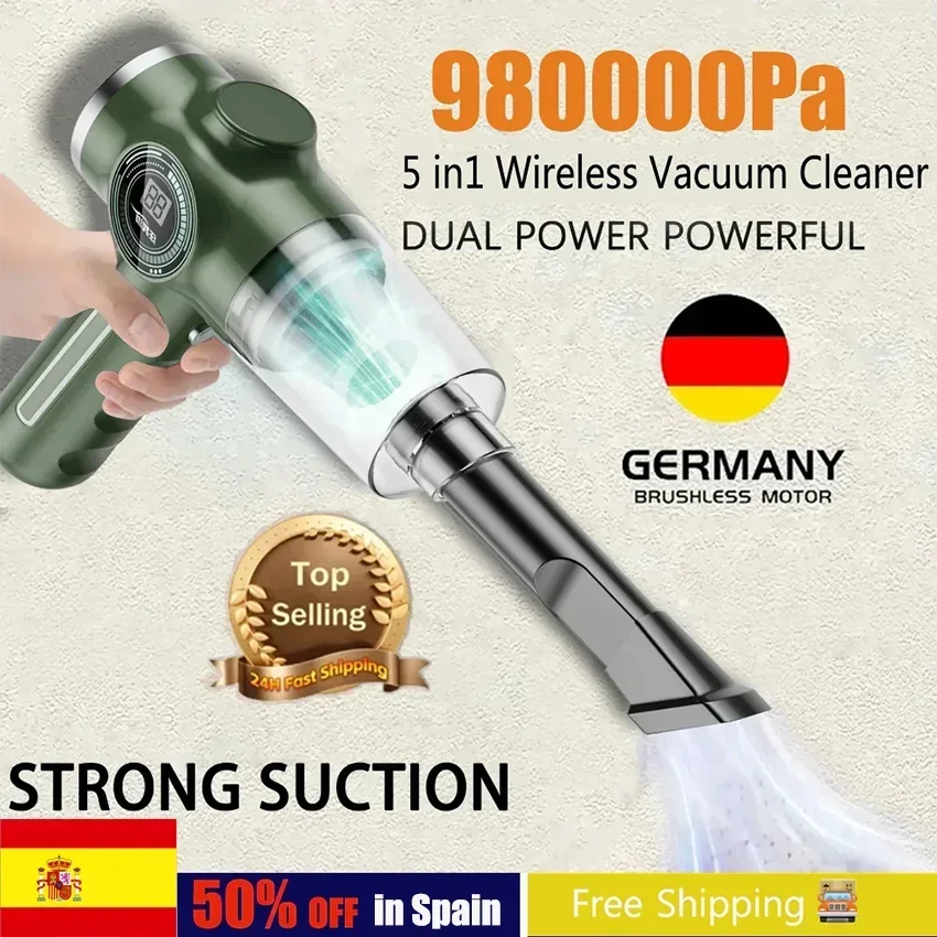 Car Vacuum Cleaner High Power Powerful Cleaning Dust Removal Handheld Vacuum Cleaner Wet Dry Dual-Use Vacuum Cleaner